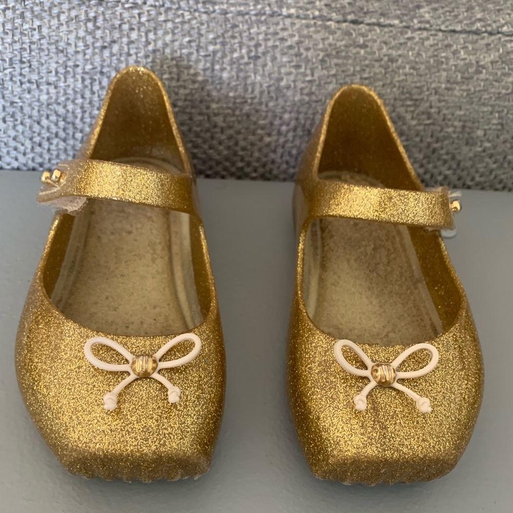 Mini Melissa Gold & Glitter Shoes